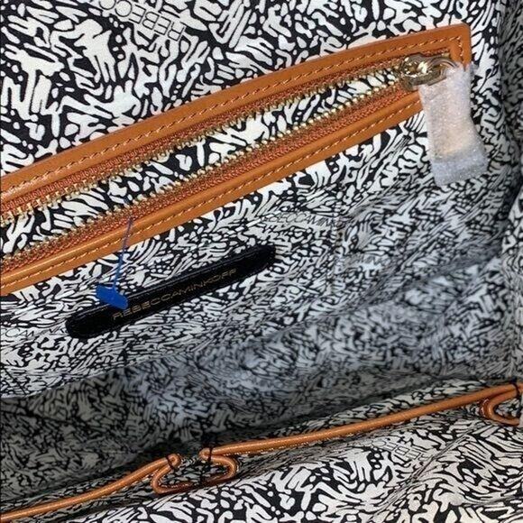 Rebecca Minkoff Womens Handbag Leather Woven Purse Shoulder Bag Blue White - Picture 10 of 16